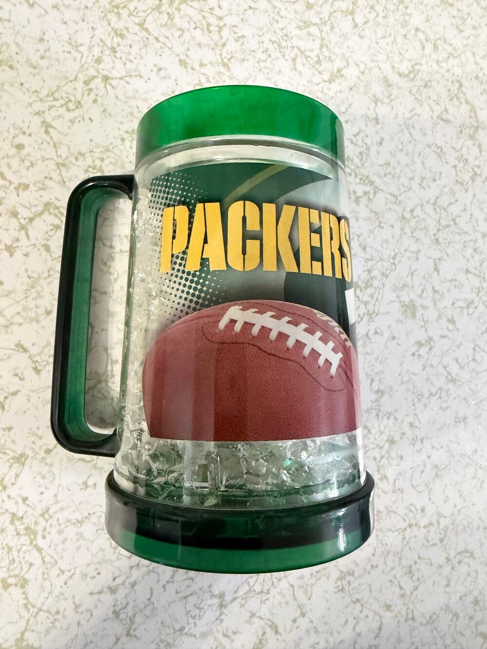 Green Bay Packers Freezer Mug Insulated Gel Ice Beer Mug NFL 16 oz